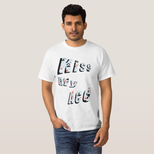 Poker Kiss My Ace, Funny Mens Weißer T - Shirt (Vorne ganz)