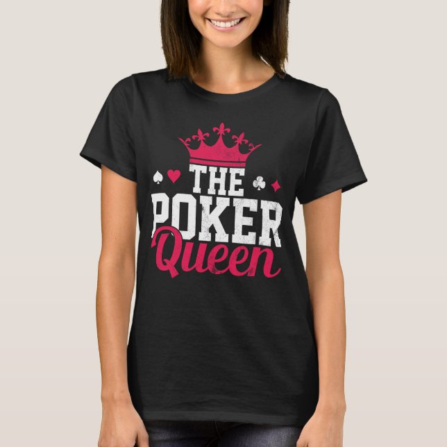Poker Königin Prinzessin Mädchen T-Shirt (Vorderseite)