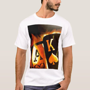 Poker-Kunst-großer glatter lodernder As-König T-Shirt