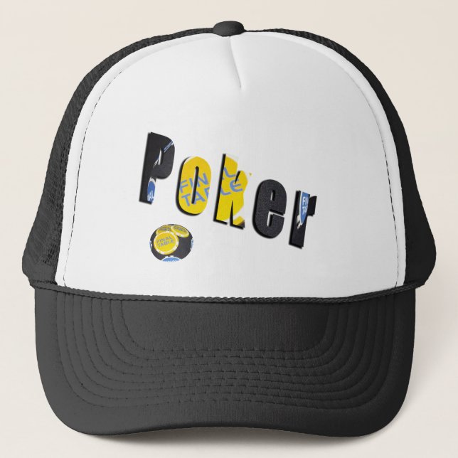 Poker-Logo aus Poker-Chips, Truckerkappe (Vorderseite)