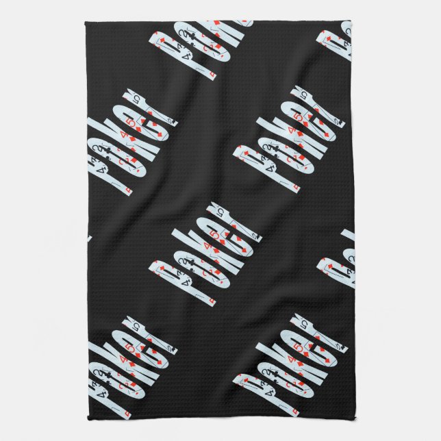 Poker-Logo aus Pokerkarten, Geschirrtuch (Vertikal)