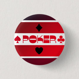 Poker Logo rot schwarz personalisierbarer T - Shir Button
