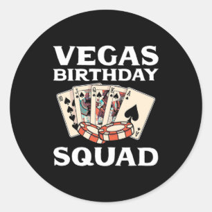 Poker Lover Poker Birthday Squad Runder Aufkleber