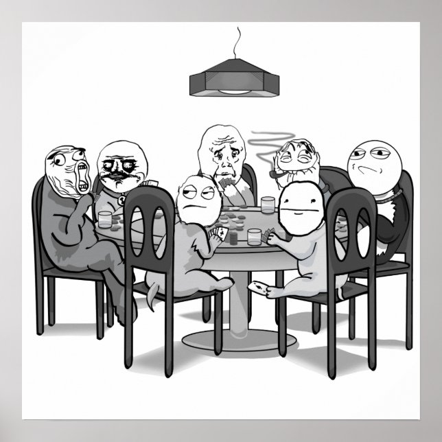 Poker Meme Dogs Poster (Vorne)