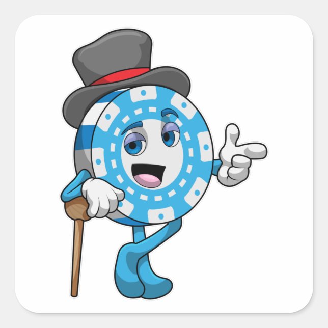 Poker mit Poker Quadratischer Aufkleber (Vorderseite)