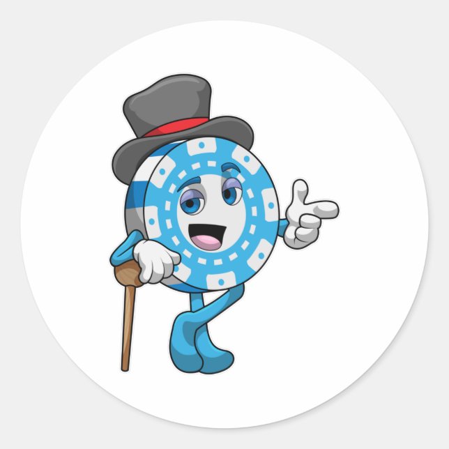 Poker mit Poker Runder Aufkleber (Vorderseite)