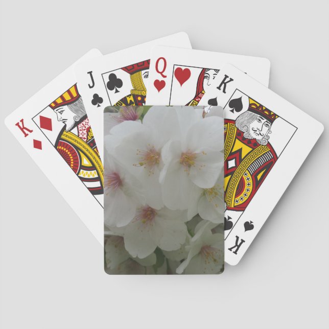 Poker mit weißer Blume Spielkarten (Rückseite)
