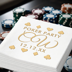 Poker Nacht Monogramm Junggesellenabschied Folie S Servietten Mit Folie