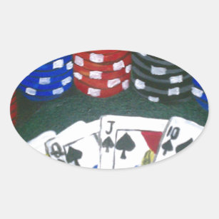 Poker-Nacht Ovaler Aufkleber