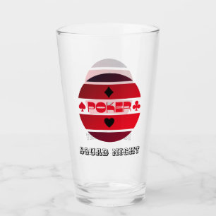 Poker Nachtrot personalisierbar Glas