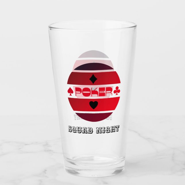 Poker Nachtrot personalisierbar Glas (Vorderseite)