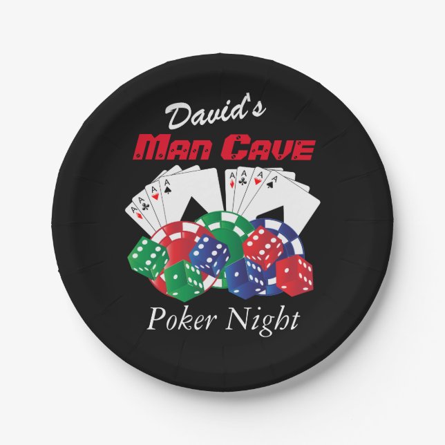 Poker Night at Man Cave Pappteller (Vorderseite)