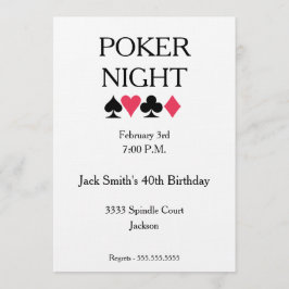 Poker Night Birthday Party Einladung