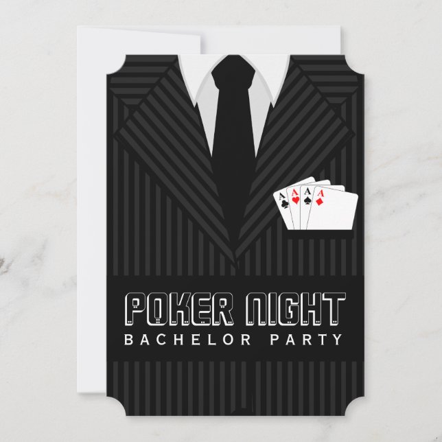 Poker Night Casino Bachelor Parco Civico-Ciani Einladung (Vorderseite)