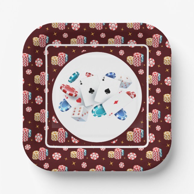 Poker Night Fun Pappteller (Vorderseite)