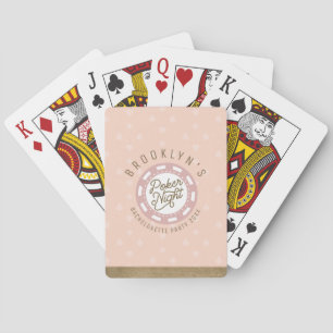 Poker Night Junggeselinnen-Abschied Blush Pink & G Spielkarten