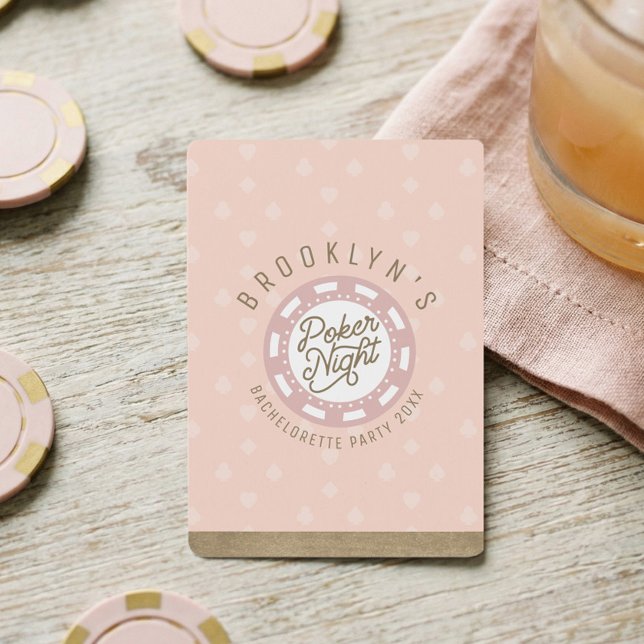 Poker Night Junggeselinnen-Abschied Blush Pink & G Spielkarten (Bachelorette Party Fun Personalized Poker Night Poker Cards)
