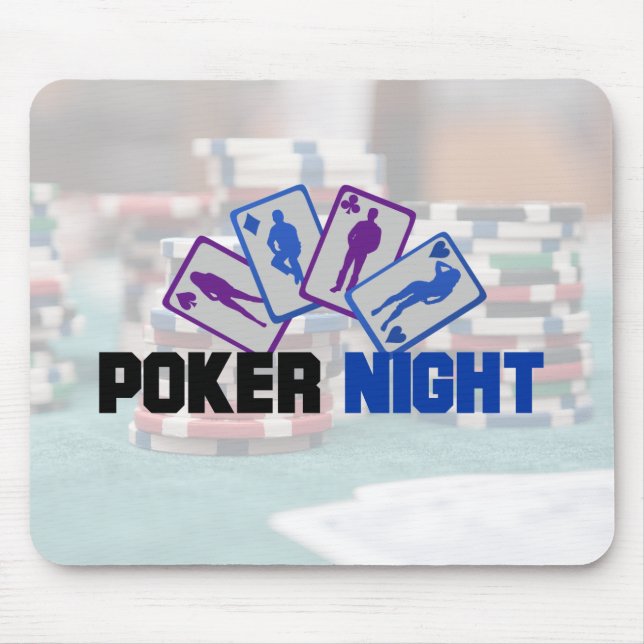 Poker Night mit Spielkarten und Poker Chips Mousepad (Vorne)