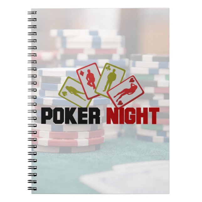 Poker Night mit Spielkarten und Poker Chips Notizblock (Vorderseite)