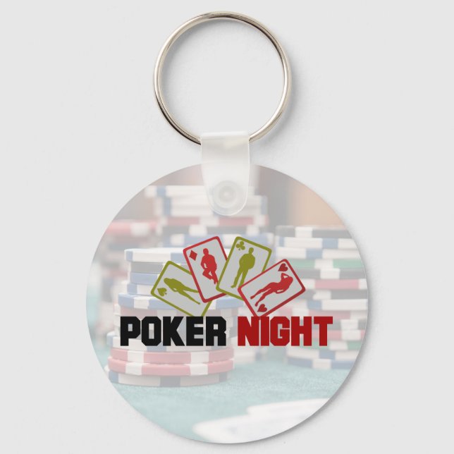 Poker Night mit Spielkarten und Poker Chips Schlüsselanhänger (Vorderseite)