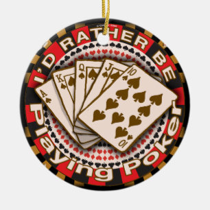 Poker-Ornament statt spielen Keramik Ornament