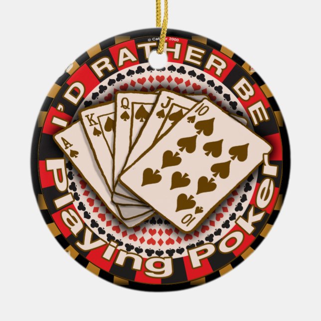 Poker-Ornament statt spielen Keramik Ornament (Vorne)