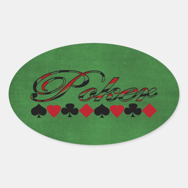 Poker Ovaler Aufkleber (Vorderseite)