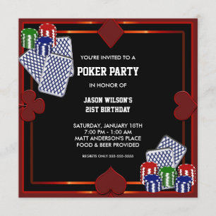 Poker Party Geburtstagseinladung Einladung