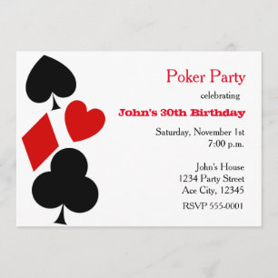 Poker-Party-Spielkarte-Reihen-Einladungen Einladung