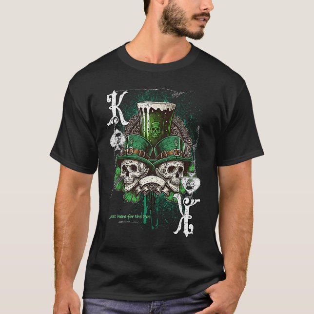 Poker Player Apparel Patricks Day Green Skulls T-Shirt (Vorderseite)