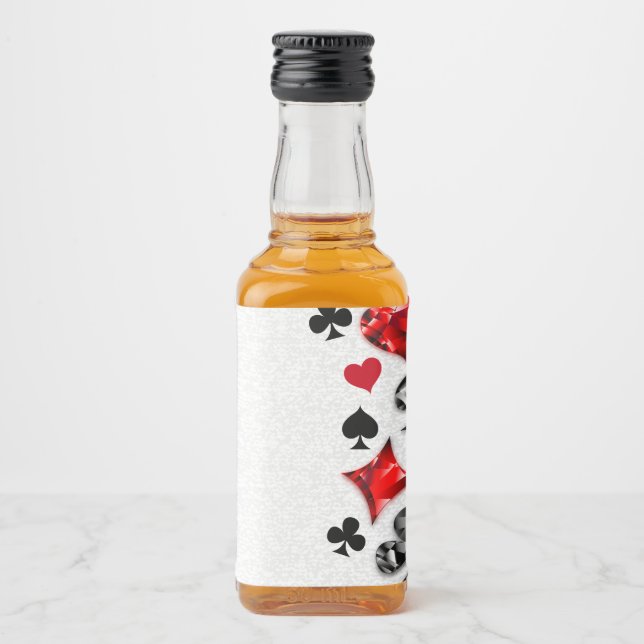 Poker Player Gambler Kartenspielen Anzug Las Vegas Alkoholflaschenetikett (Vorderseite)