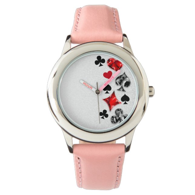 Poker Player Gambler Kartenspielen Anzug Las Vegas Armbanduhr (Vorderseite)