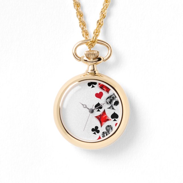 Poker Player Gambler Kartenspielen Anzug Las Vegas Armbanduhr (Vorderseite)