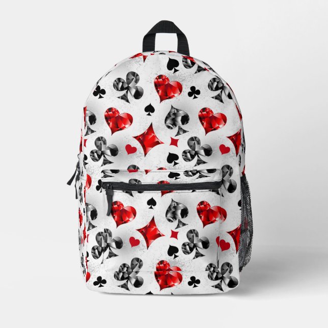 Poker Player Gambler Kartenspielen Anzug Las Vegas Bedruckter Rucksack (Vorderseite)