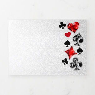 Poker Player Gambler Kartenspielen Anzug Las Vegas Dreifach Gefaltete Ankündigung