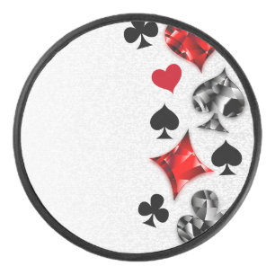 Poker Player Gambler Kartenspielen Anzug Las Vegas Eishockey Puck