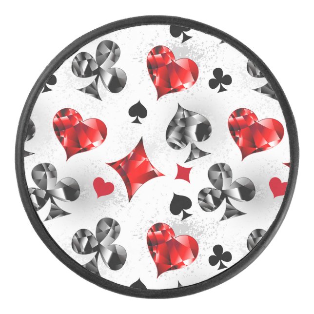 Poker Player Gambler Kartenspielen Anzug Las Vegas Eishockey Puck (Vorderseite)