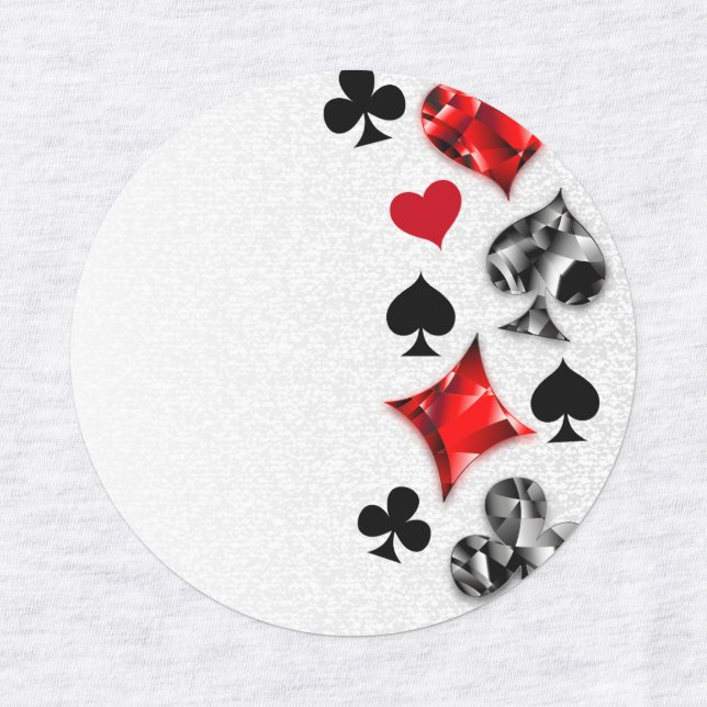 Poker Player Gambler Kartenspielen Anzug Las Vegas Etiketten (Design 1)