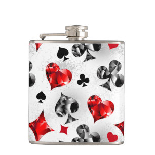 Poker Player Gambler Kartenspielen Anzug Las Vegas Flachmann