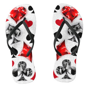 Poker Player Gambler Kartenspielen Anzug Las Vegas Flip Flops