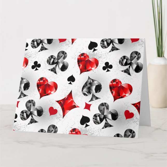 Poker Player Gambler Kartenspielen Anzug Las Vegas Karte (Vorderseite)