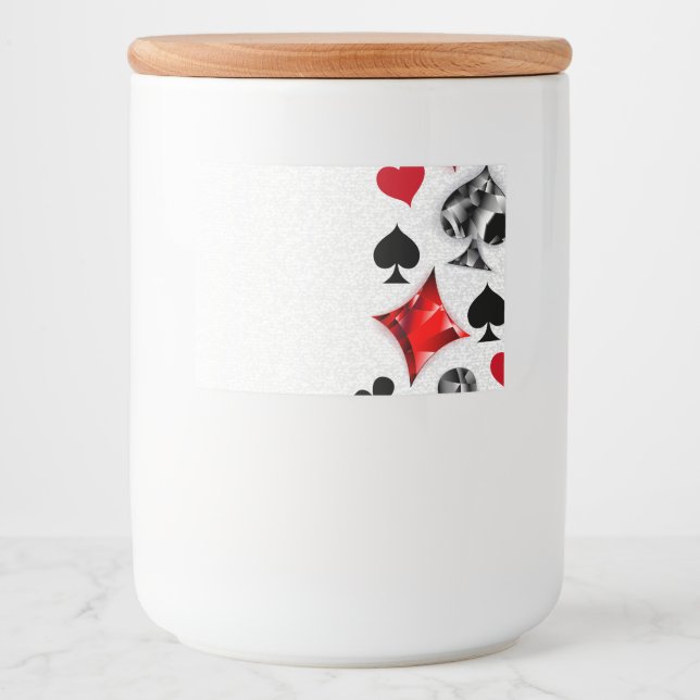 Poker Player Gambler Kartenspielen Anzug Las Vegas Lebensmitteletikett (Vorderseite)