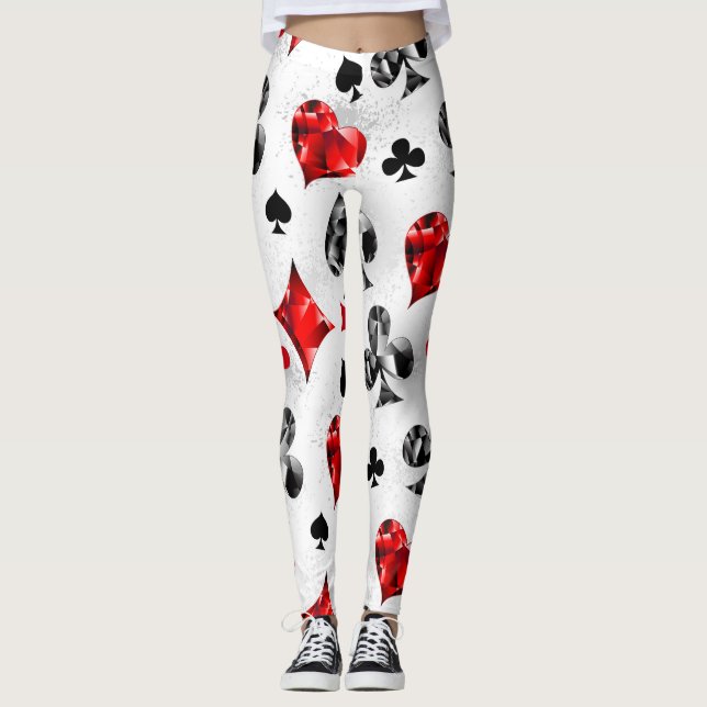 Poker Player Gambler Kartenspielen Anzug Las Vegas Leggings (Vorderseite)