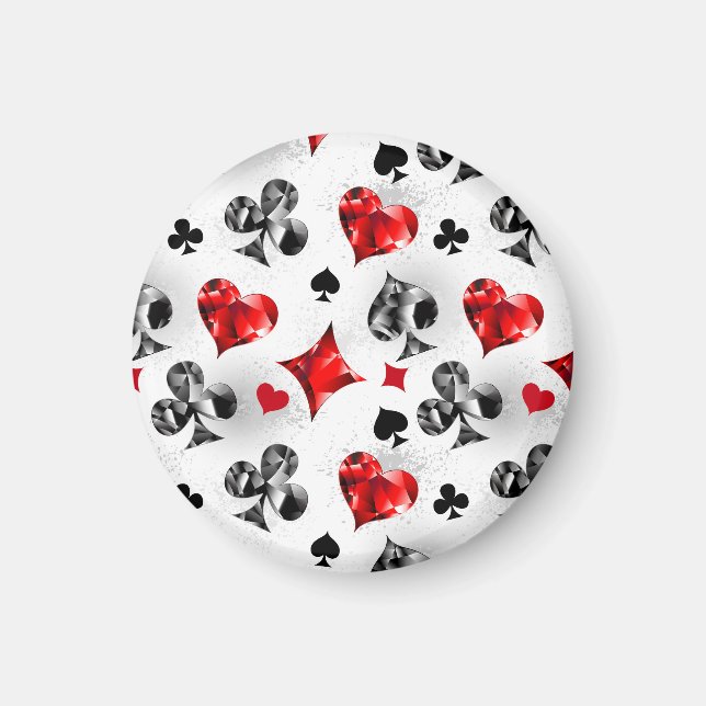 Poker Player Gambler Kartenspielen Anzug Las Vegas Magnet (Vorne)