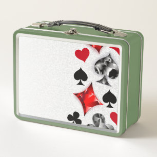Poker Player Gambler Kartenspielen Anzug Las Vegas Metall Brotdose