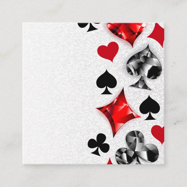 Poker Player Gambler Kartenspielen Anzug Las Vegas Quadratische Visitenkarte (Vorderseite)