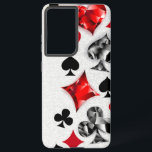 Poker Player Gambler Kartenspielen Anzug Las Vegas Samsung Galaxy Hülle<br><div class="desc">Grauer,  texturierter Hintergrund mit polygonalen Spielkarten-Symbolen. Symbole für Spielkarten,  Herz,  Diamant,  Pik und Club.</div>