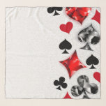 Poker Player Gambler Kartenspielen Anzug Las Vegas Schal<br><div class="desc">Grauer,  texturierter Hintergrund mit polygonalen Spielkarten-Symbolen. Symbole für Spielkarten,  Herz,  Diamant,  Pik und Club.</div>