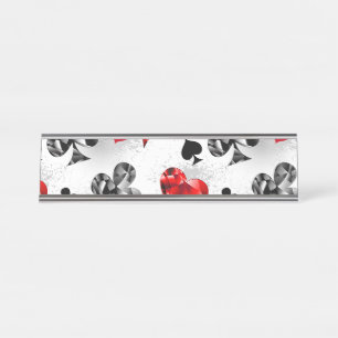 Poker Player Gambler Kartenspielen Anzug Las Vegas Schreibtischnamensplakette