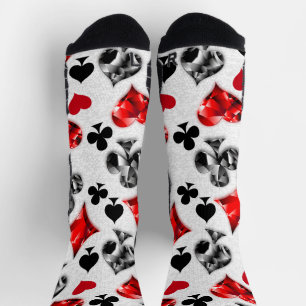 Poker Player Gambler Kartenspielen Anzug Las Vegas Socken